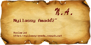 Nyilassy Amadé névjegykártya